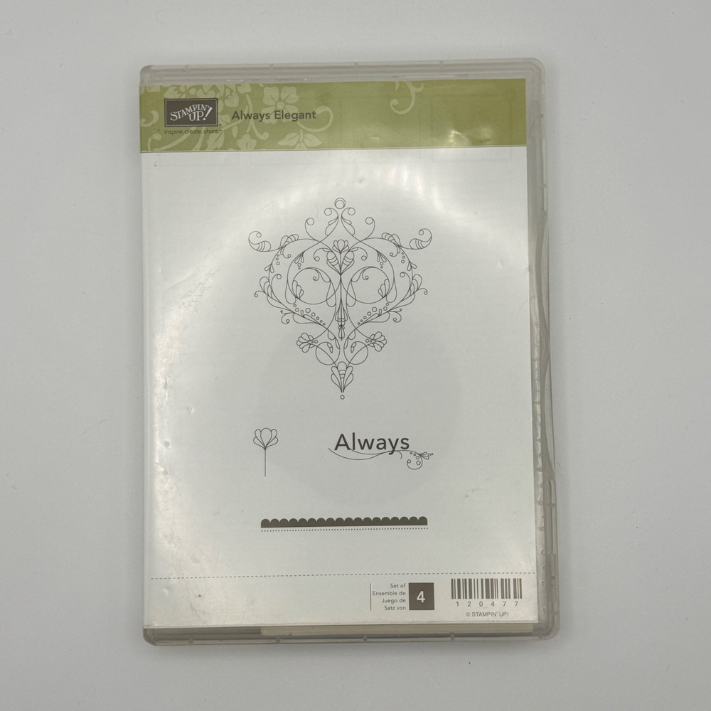 Stampin Up‎ Always Elegant Clear Mount Rubber Stamp Set 120477 Flourish 4pc